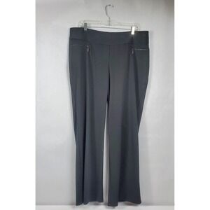 Lane Bryant Black Pull On Straight Leg Dress Pants Zip Pockets Plus Size 14/16